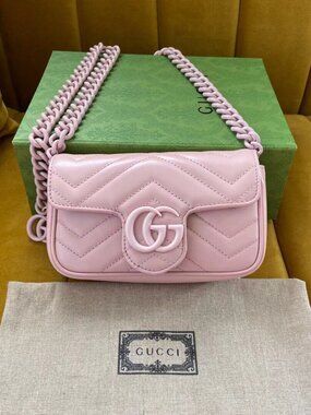 GUCCI Mini GG MARMONT Matelasse leather chain Shoulder Bag